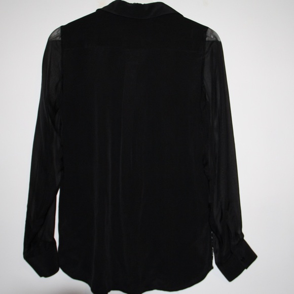 French Connection 100% Silk and Lace Button Down Shirt Size 4 - Picture 6 of 8